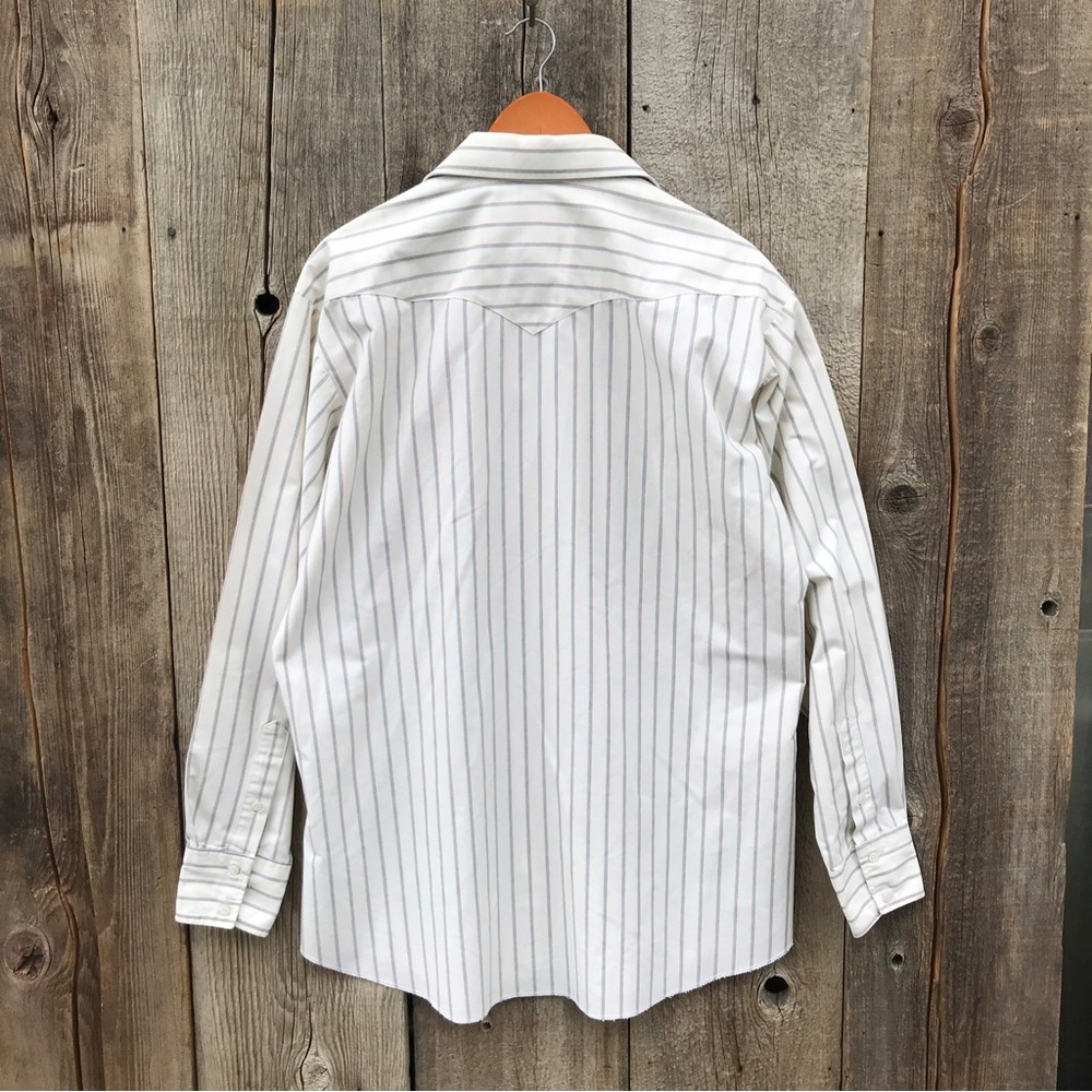 Vintage Panhandle Slim Pinstripe Western Cowboy Button Up Shirt USA 17 1/2-37 - Picture 5 of 6